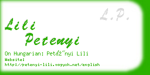 lili petenyi business card